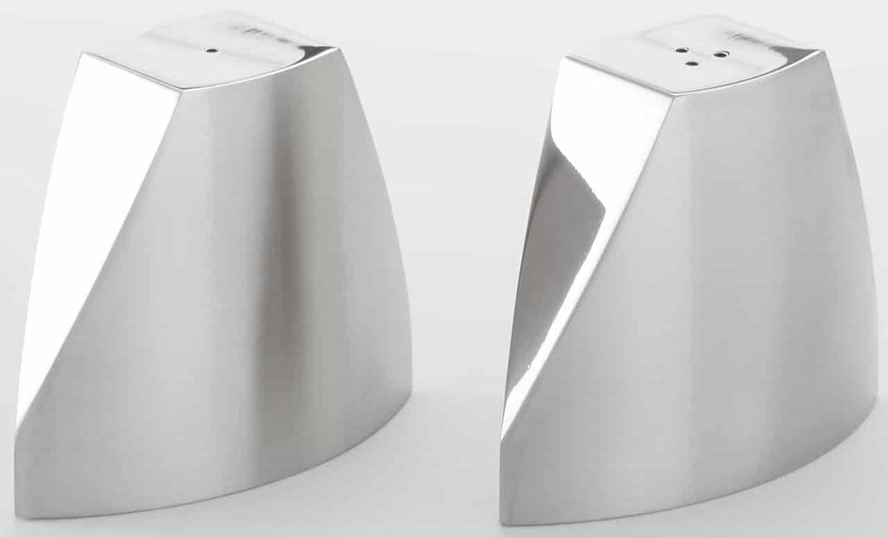 American Metalcraft Stainless Steel A Style Triangular Salt and Pepper Set, 2 5/8 x 3 1/4 inch -- 1 set