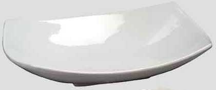 American Metalcraft White Prestige Ceramic Squoval Bowl, 12 x 7 x 2 3/4 inch
