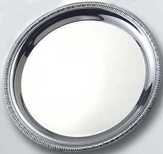 American Metalcraft 14 inch Dia Royal Touch Stainless Steel Non-Embossed Round Serving Trays