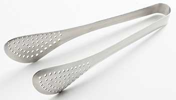 American Metalcraft Stainless Steel Perforated Satin Serving Tong, 8 1/2 inch Length