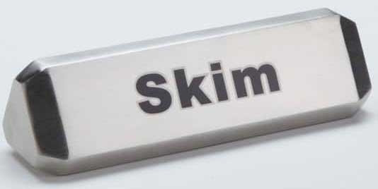 American Metalcraft Stainless Steel Milk/Cream/Skim Three Sided Sign, 4 3/4 x 1 1/2 x 1 3/8 inch