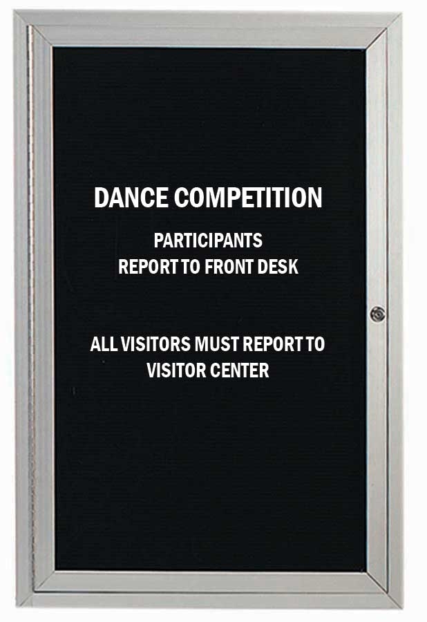 Aarco Indoor Enclosed Aluminum Framed Changeable Letter Board Directory Cabinet, 36 x 24 inch