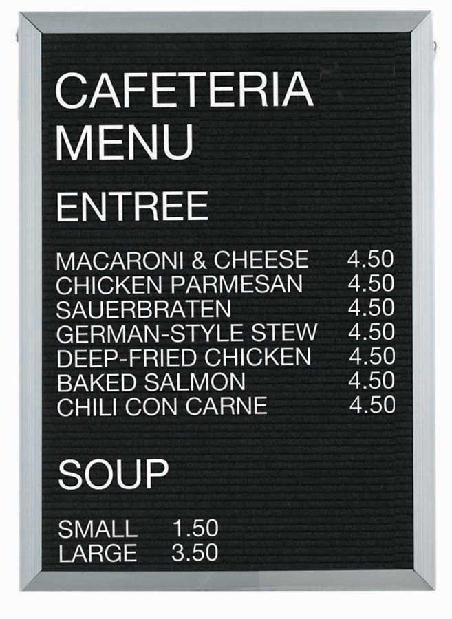 Aarco Aluminum Framed Letter Board Open Face Message Center, 36 x 24 inch