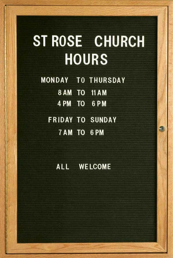 Aarco Red Oak Enclosed Changeable Letter Board Message Center, 36 x 24 inch