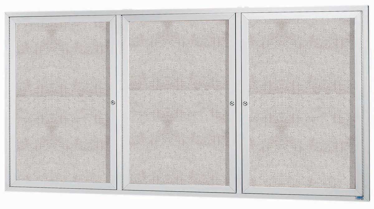 Aarco Outdoor Satin Anodized Aluminum Framed Enclosed Bulletin Board, 36 x 72 inch