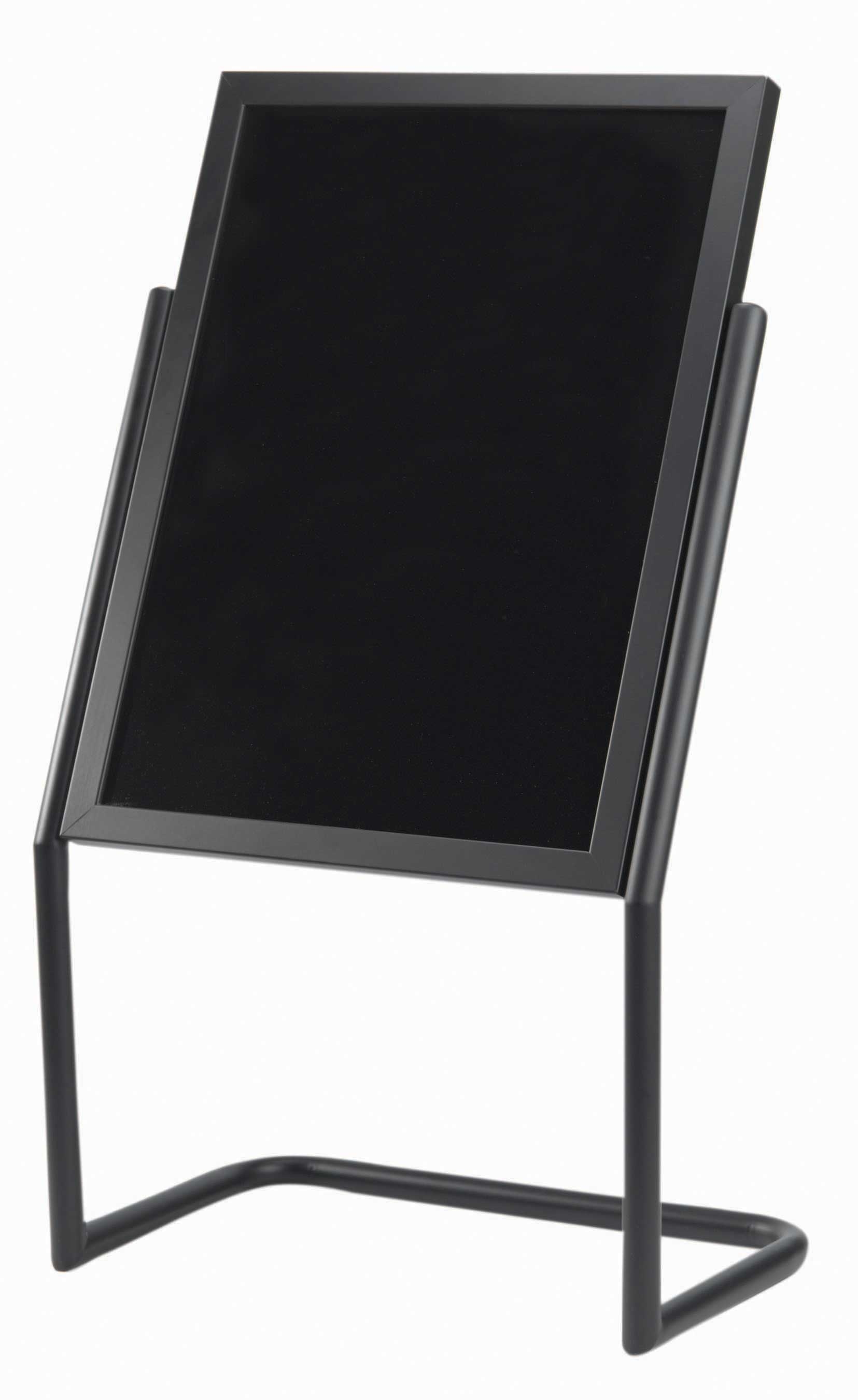 Aarco Dual Capability Black Finish Neon Markerboard and Menu/Poster Holder, 48 x 25 inch