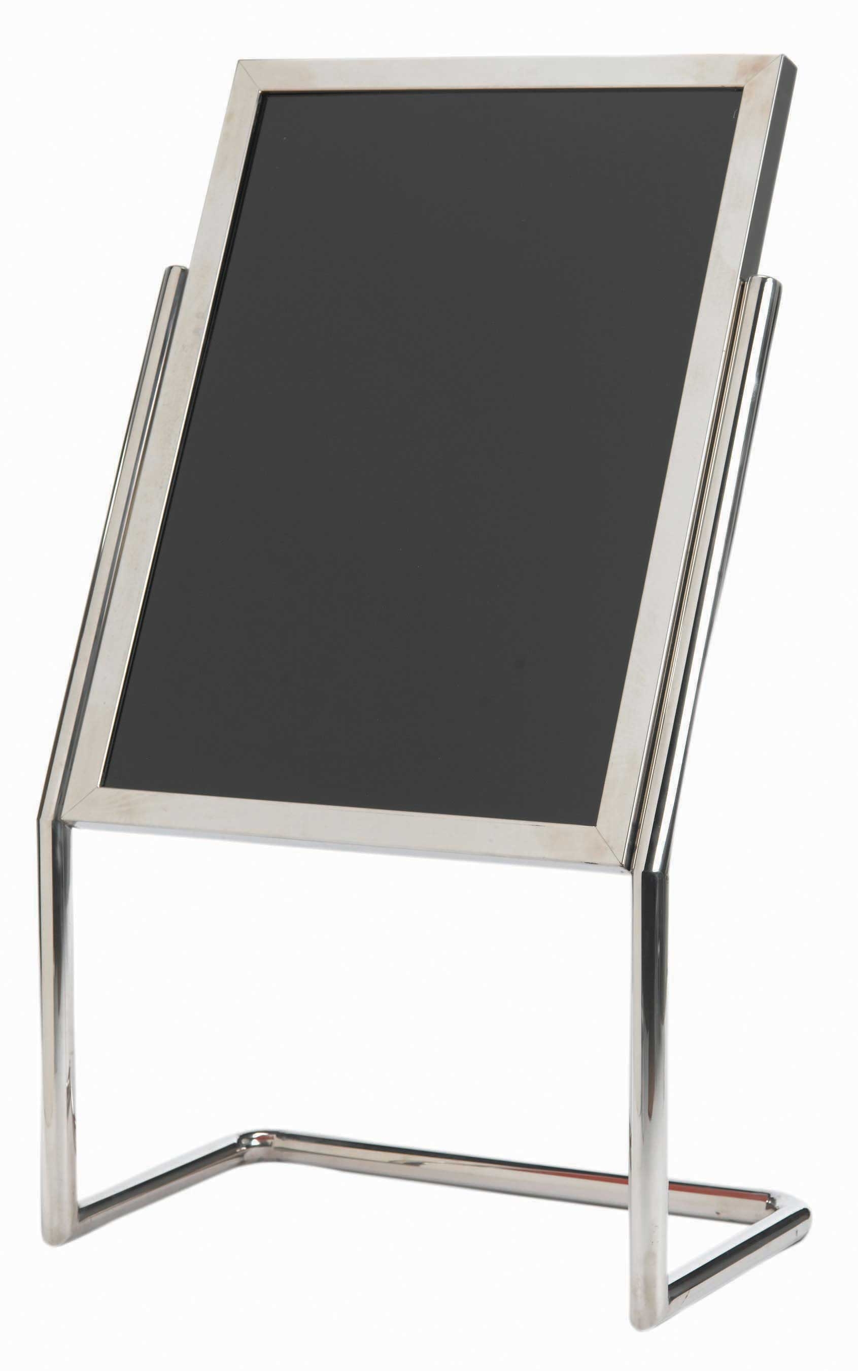 Aarco Dual Capability Chrome Finish Neon Markerboard and Menu/Poster Holder, 48 x 25 inch
