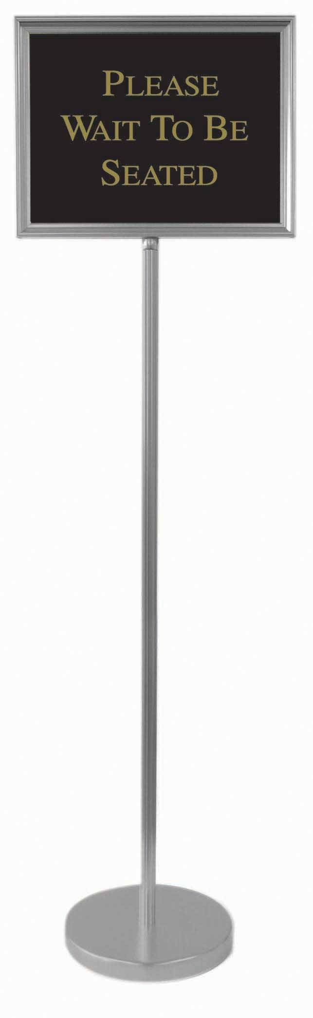 Aarco Silver Aluminum Framed Director Sign Stand, 54 inch Overall Height