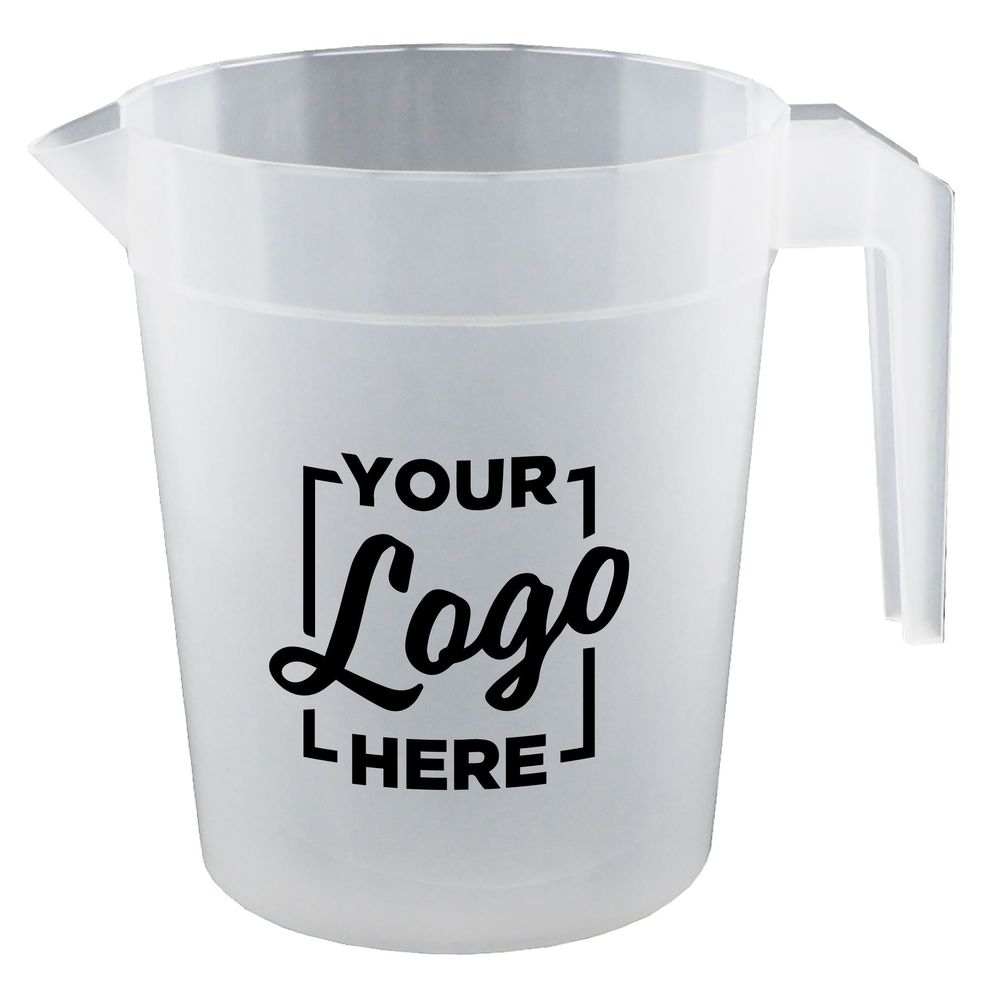 HOWW Polypropylene Stackable Pitcher with Handle with 3 COLOR Custom Logo, 48/56 Ounce Capacity -- 48 per case