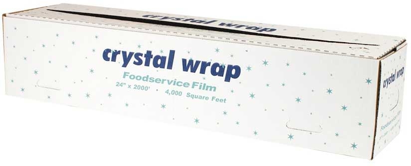 Anchor Packaging Crystal Wrap PVC Foodservice Film in Cutter Box, 24 inch x 2000 Feet