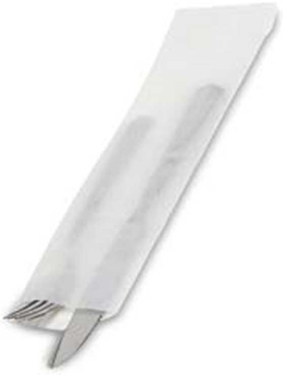 Bagcraft Corporation Sno/Kraft Paper Plain White Silverware Bag, 2.75 x 10 inch -- 2000 per case
