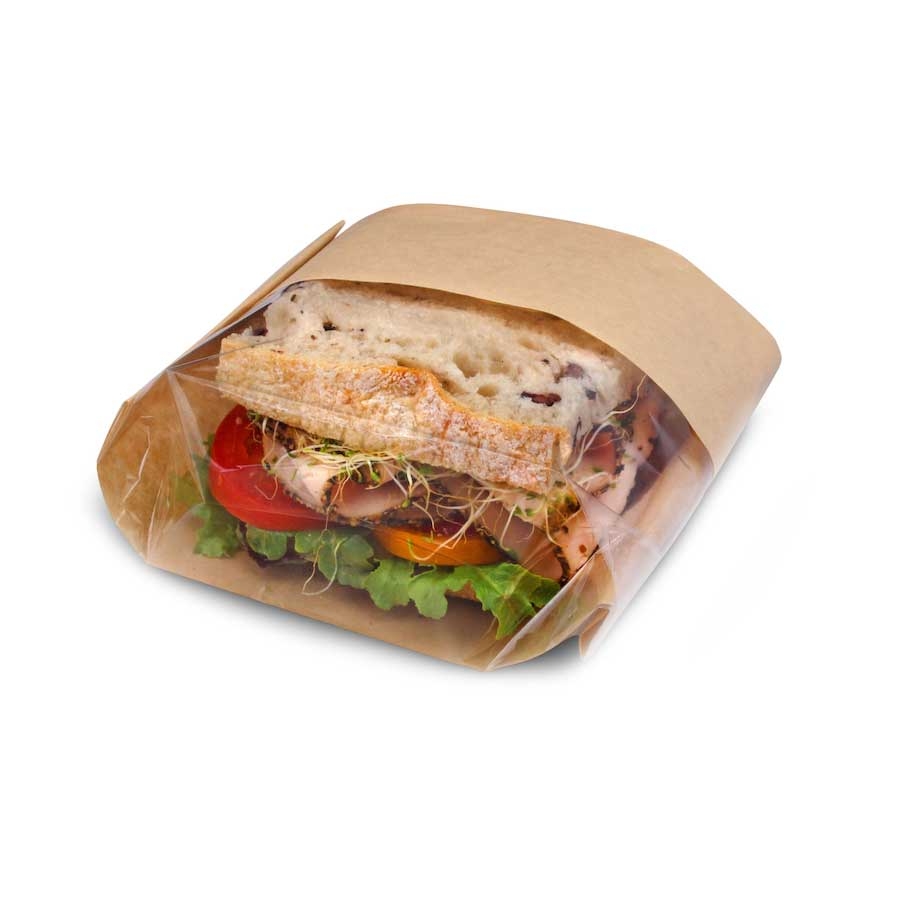 Bagcraft Dubl View Kraft Paper Natural Deli Bag, 5.75 x 2.75 x 9.5 inch -- 500 per case