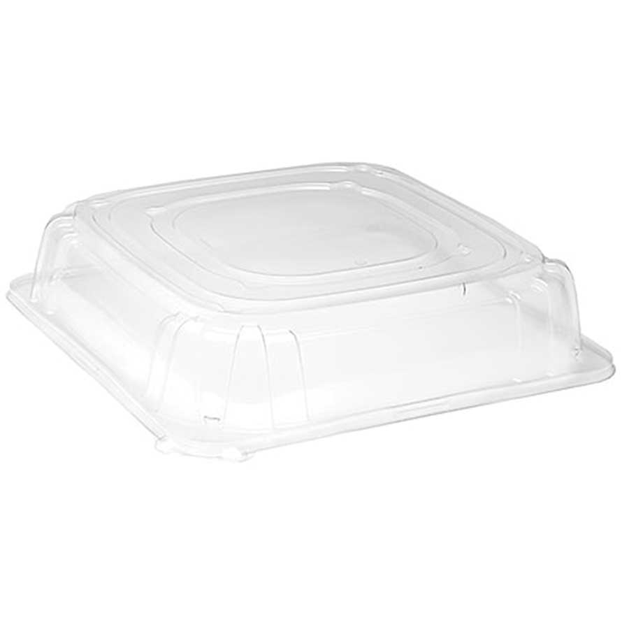WNA Comet CaterLine Contours Clear PET Square Lid for 16 inch Square Trays, 3.175 inch Height -- 25 per case