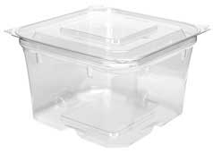 WNA Comet Polyethylene Terephthalate Combo Clear PETE Square Tub and Lid, 7.4 inch -- 50 per case