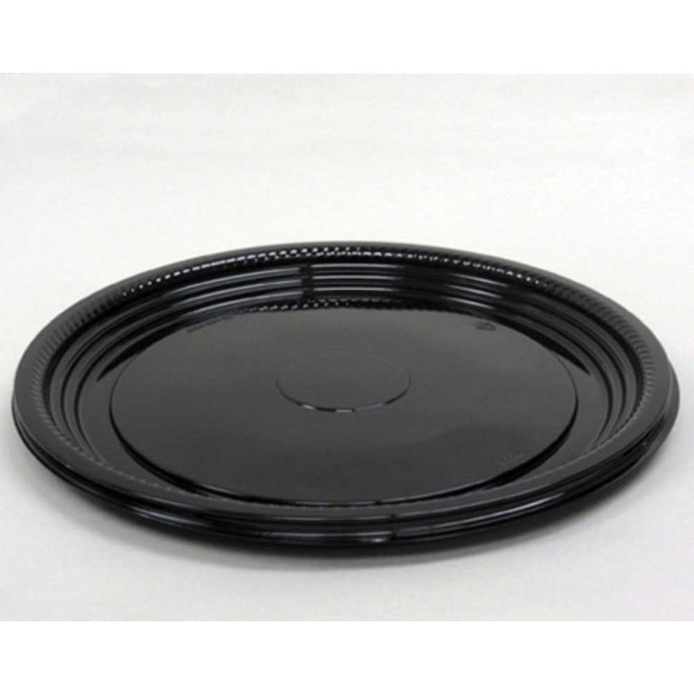 CaterLine Black PET Round Platter, 12 inch -- 25 per case