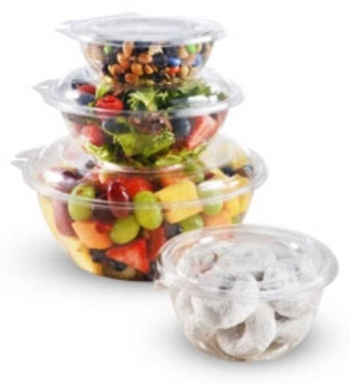 Dart Safesal Polyethylene Terephthalate Clear Round Bowl with PETE Flat Lid -- 150 per case