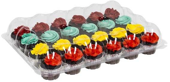 Detroit Forming Polystyrene Clear 24 Count Cupcake Clamshell Container, 18 x 12.75 x 3.75 inch -- 50 per case