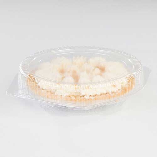 Detroit Forming Clear Oriented Polystyrene Round Deep Hinged Pie Container, 9.38 x 3.63 inch -- 100 per case