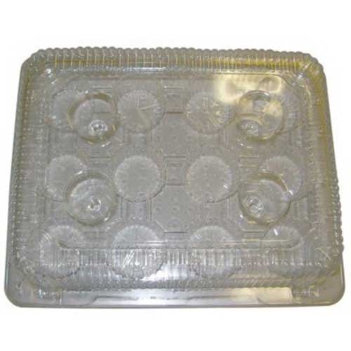 Detroit Forming Clear Oriented Polystyrene 12 Count Hinged Cupcake or Muffin Container, 13 x 10.375 x 3.625 inch -- 100 per case