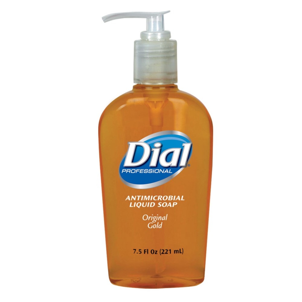 Dial Original Gold Antimicrobial Liquid Soap, 7.5 Ounce Pump Bottle -- 12 per case