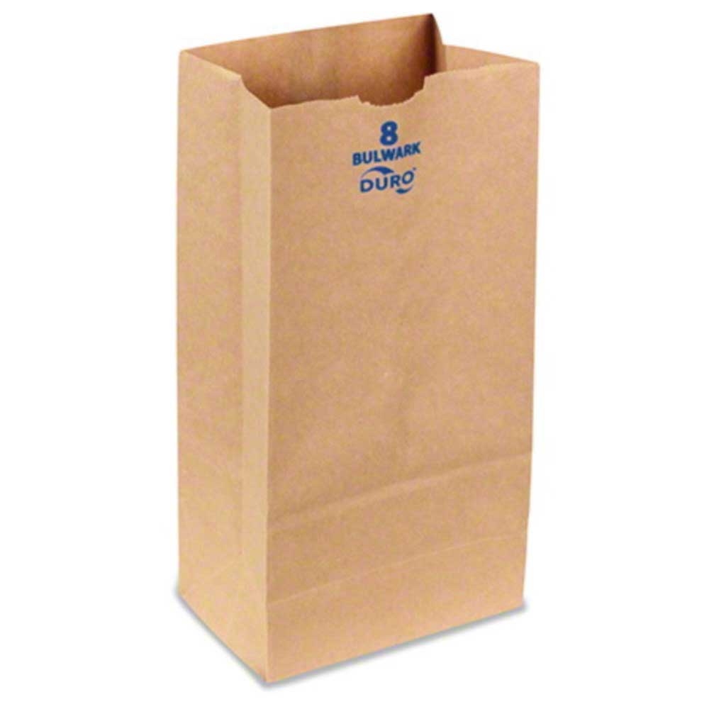 Duro Number 8 Size Kraft Virgin Paper Bulwark Bag, 6.13 X 4.13 X 12.44 Inch, 400 Per Bale