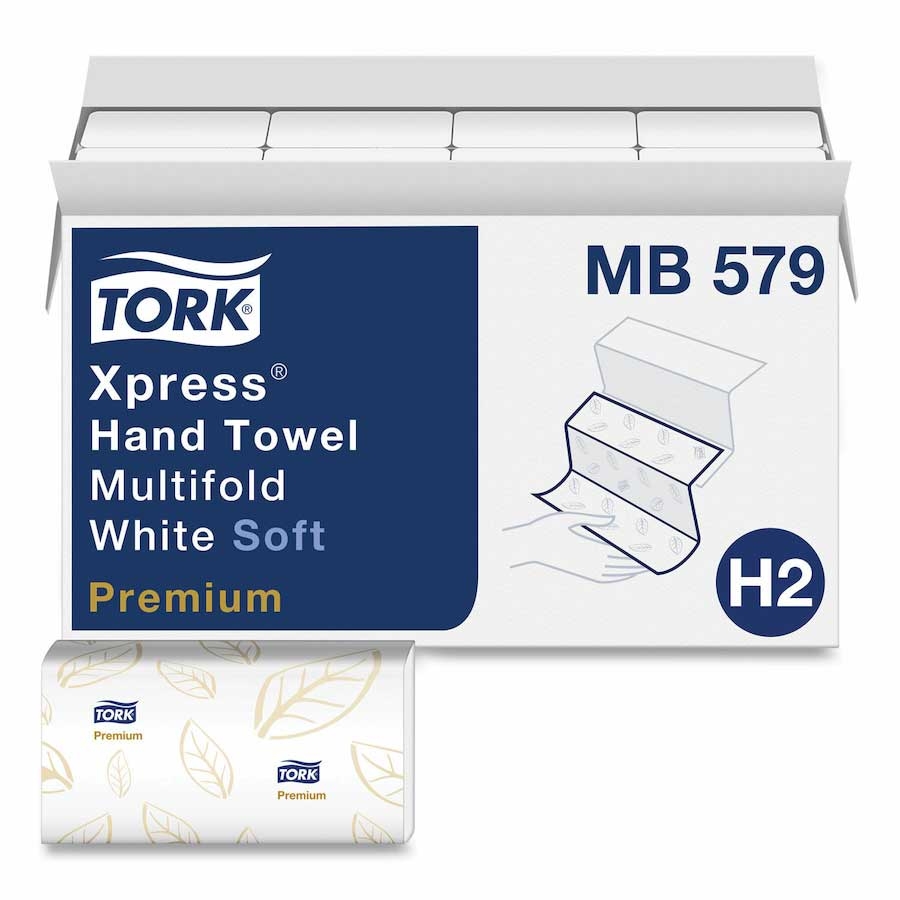 Essity Tork Premium Soft Xpress White 2-Ply 3-Panel Multifold Paper Hand Towel -- 2160 per case