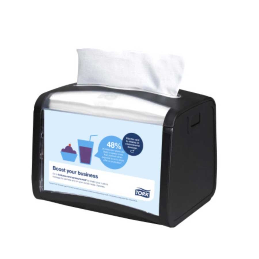 Essity Tork Xpressnap Plastic Black Tabletop Napkin Dispenser -- 4 per case