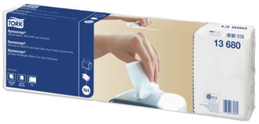 Essity Tork 2 Ply Premium Xpressnap White Dispenser Napkin, 13 x 8.5 inch -- 4000 per case