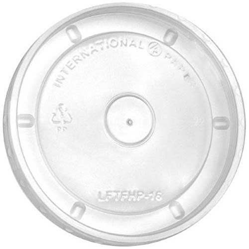 International Paper Black Flat Vented Lid for 8/16 Ounce Container -- 1000 per case