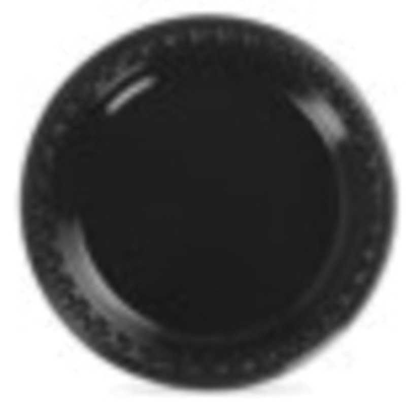 Huhtamaki Plastic Black Round Plate, 6 inch -- 1000 per case