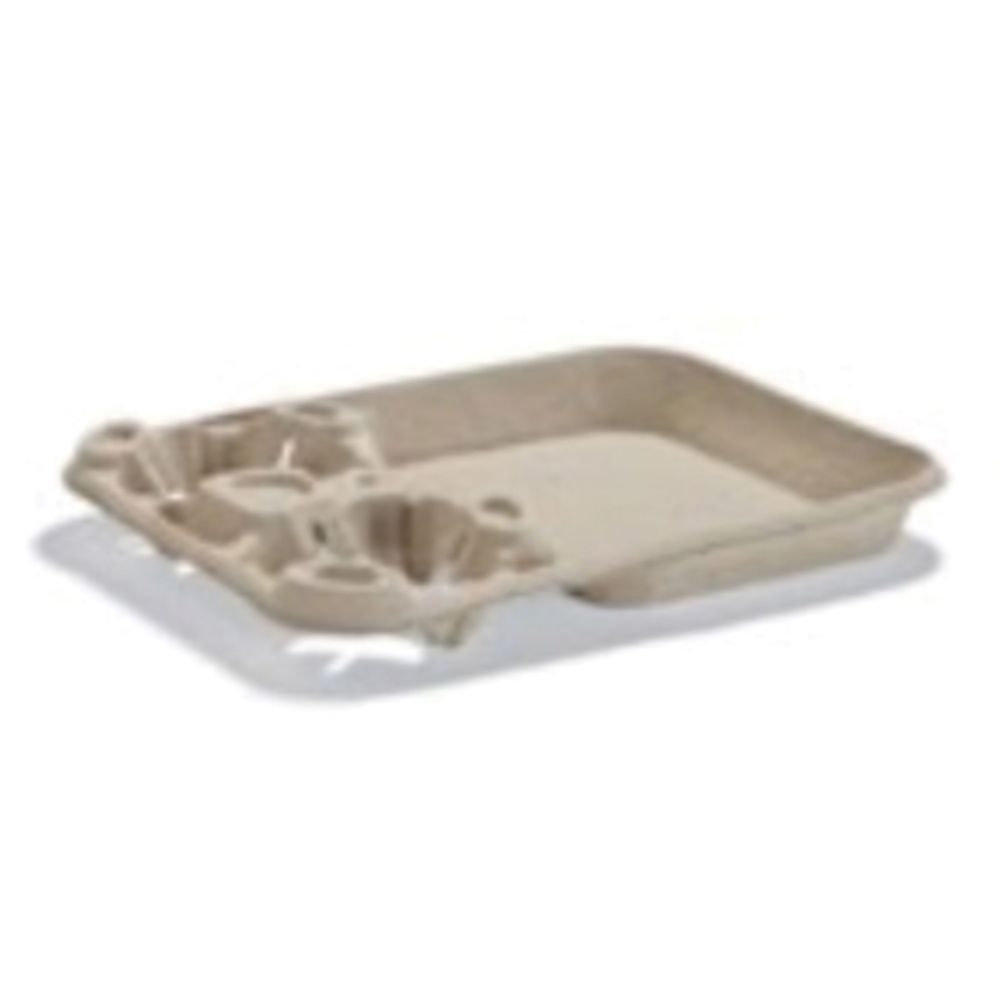 Strongholder Molded Fiber Beige Paper 2 Cup Beverage Carrier for 8 to 44 Ounce Capacity Cup -- 100 per case
