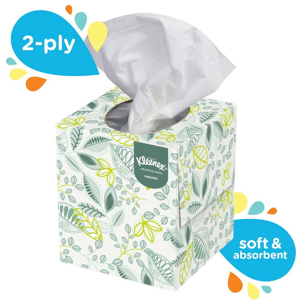 Kleenex White 2 Ply Paper Facial Tissue, 8.2 x 8.4 x 13.63 inch -- 36 per case