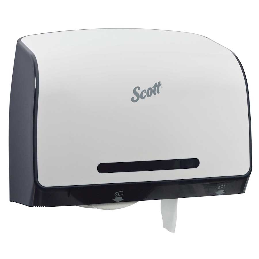 Scott Pro Plastic White Jumbo Roll Coreless Toilet Paper Dispenser, 14.13 x 10.39 x 5.87 inch