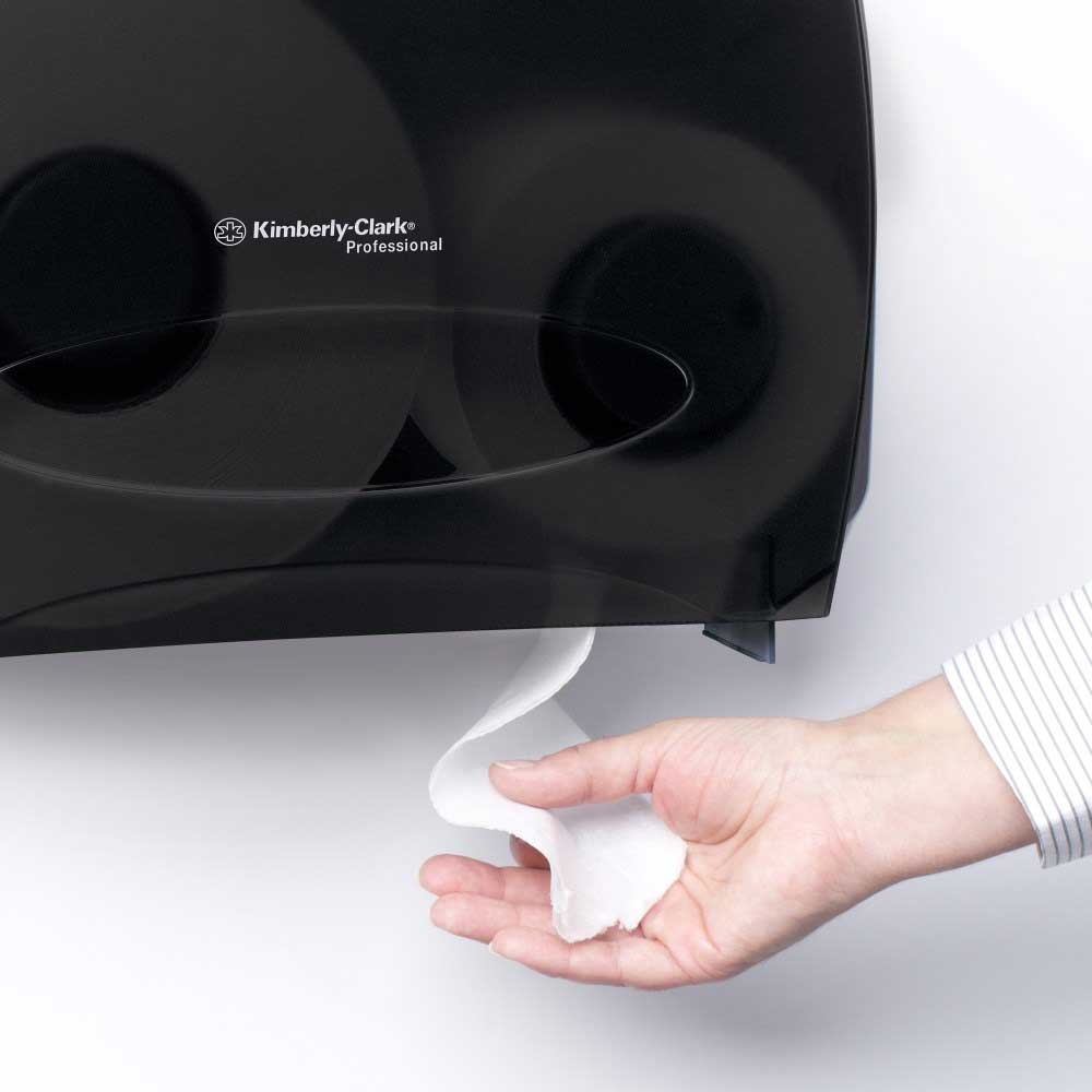 Scott Essential Smoke Black Plastic Jumbo Roll Toilet Paper Dispenser, 16 X 13.88 X 5.75 Inch