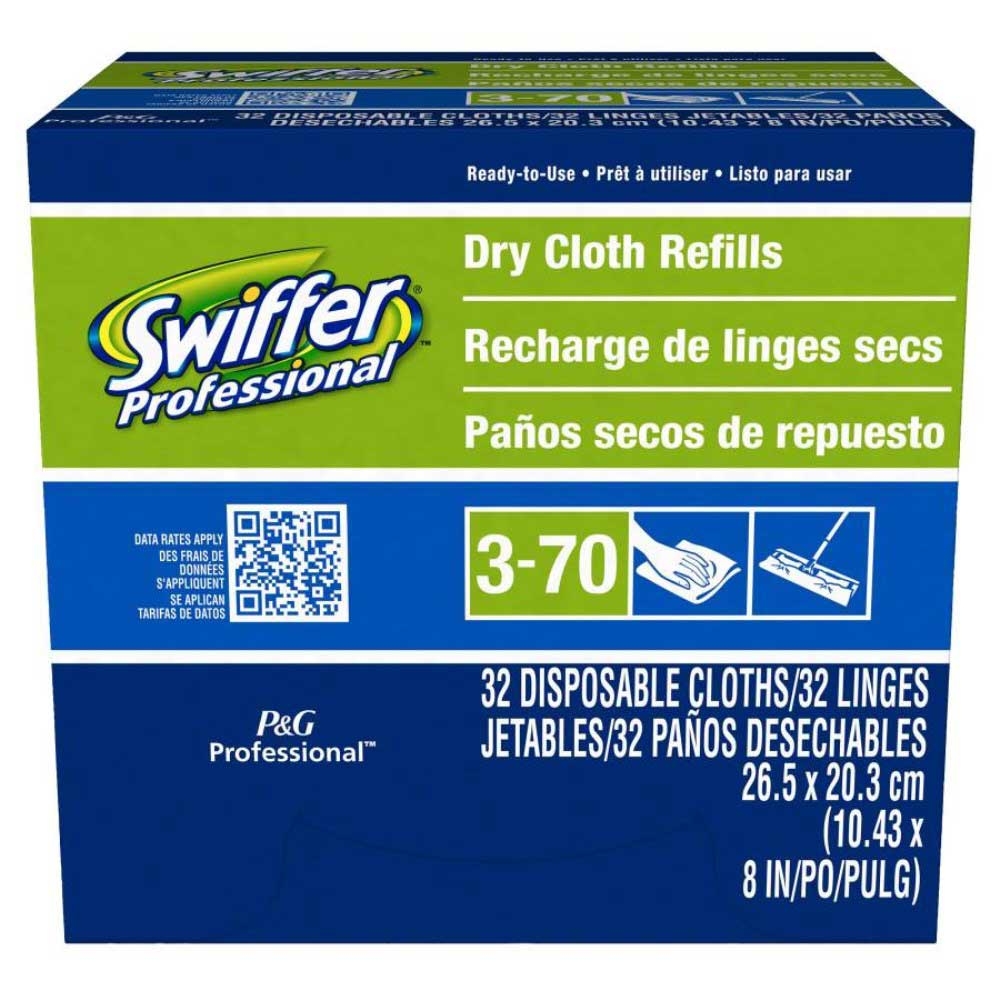 Swiffer White Dry Sweeping Cloth Refill for Dust Mop, 8 x 10.63 inch - 32 per pack -- 6 per case