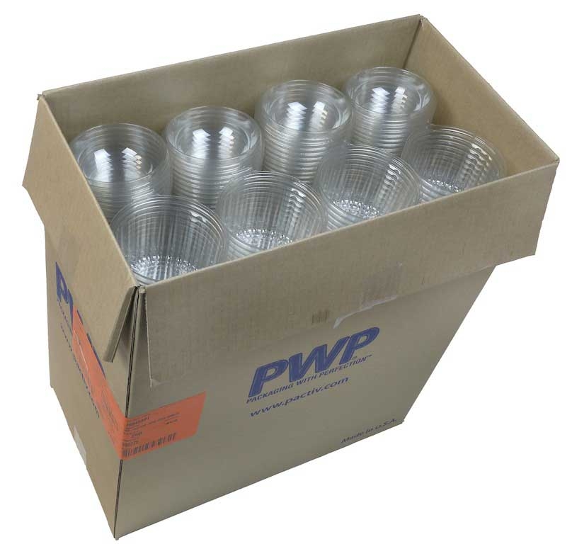 Pactiv RPET Clear Sho Bowl with 4.25 inch Hinged Dome Lid, 16 Ounce Capacity -- 250 per case