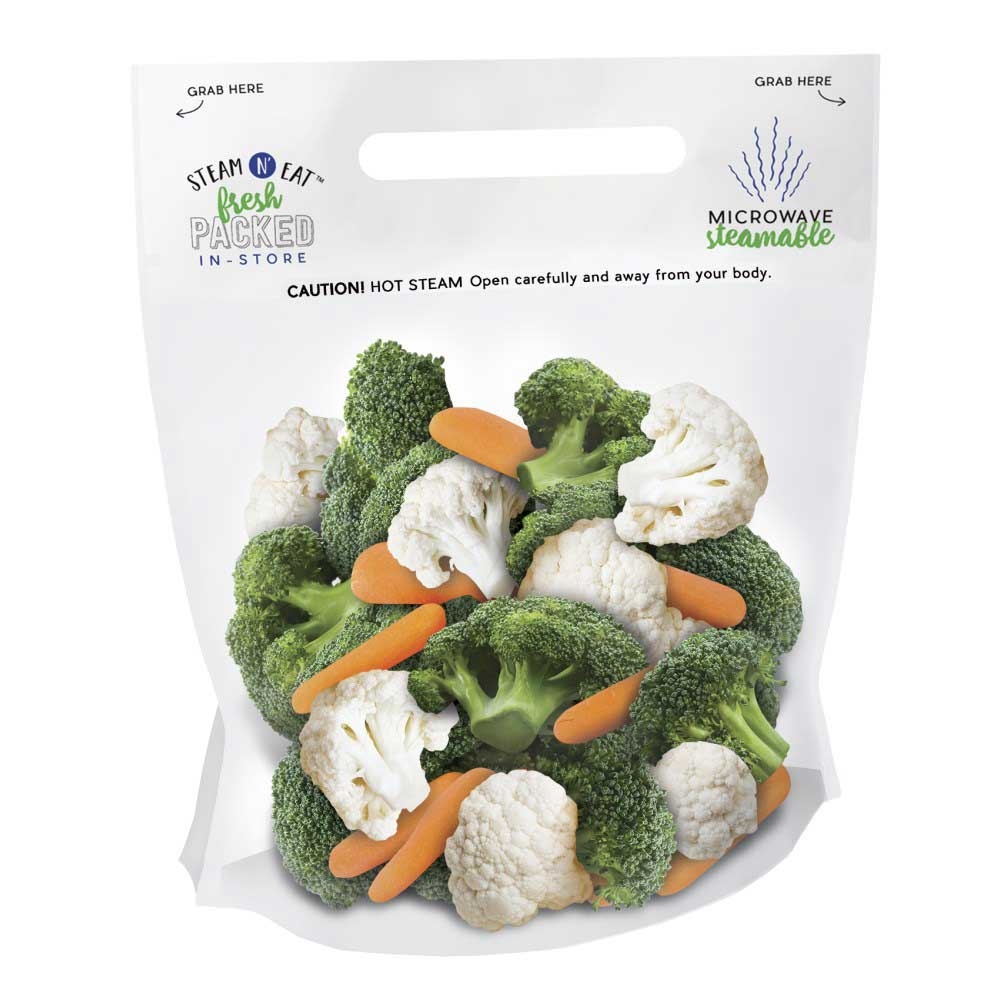 Transcontinental Clear Polyethylene Terephthalate Vegetable Pouch, 9.75 x 7.5 x 9.75 inch -- 250 per case