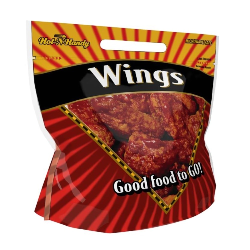 Hot N Handy Plastic Wings To Go Bag, 10.5 x 9 x 6 inch -- 250 per case
