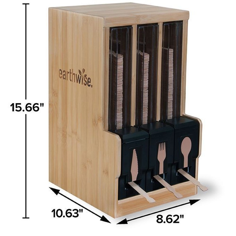 Hoffmaster Earthwise Bamboo Wood Cutlery Dispenser System