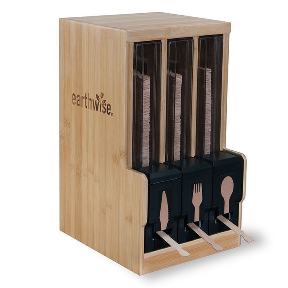 Hoffmaster Earthwise Bamboo Wood Cutlery Dispenser System