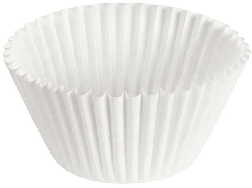 Hoffmaster White Paper Fluted Baking Cup, 6 inch -- 500 per case