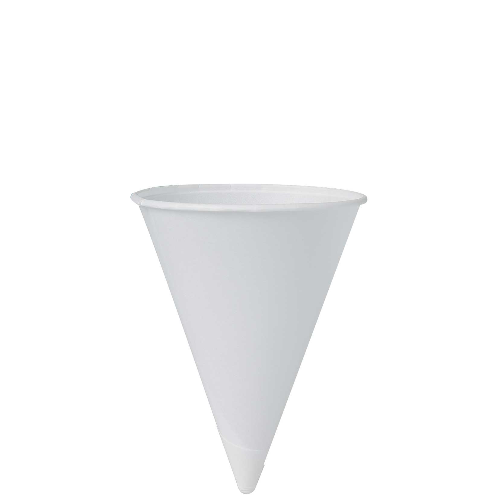 Solo Bare by Solo Eco-Forward White Treated Paper Cone Water Cup, 4 Ounce Capacity -- 5000 per case