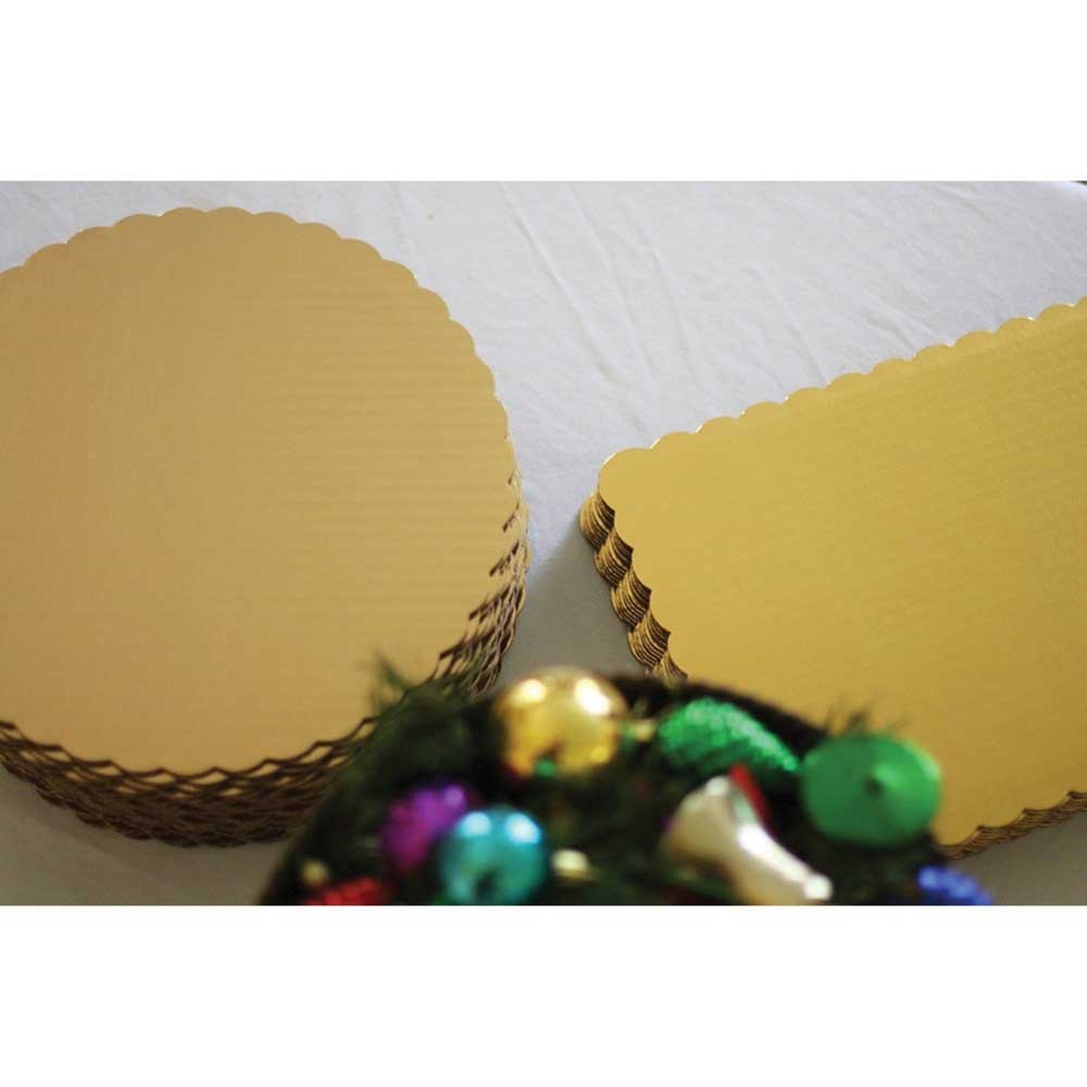 Southern Champion 1/8 Sheet Gold Paperboard Single Wall Cake Pad, 10 x 8 inch -- 200 per case