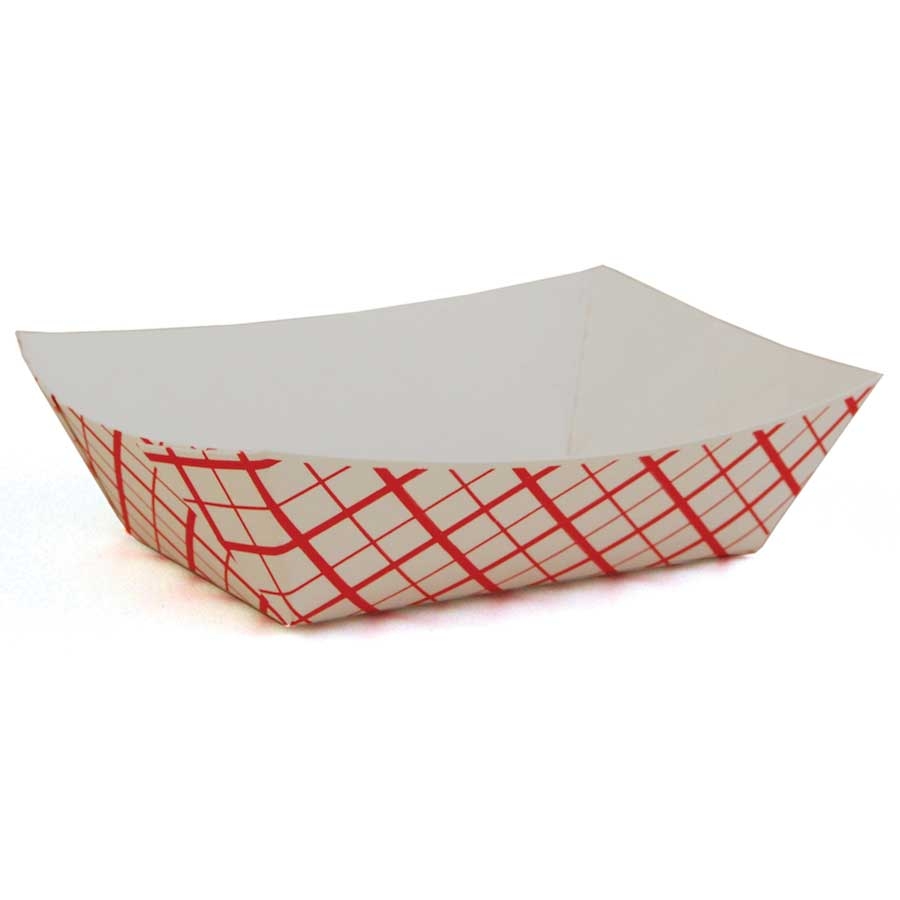 Southern Champion Tray Number 40 Red Checked Paper Food Tray, 6 Ounce -- 1000 per case