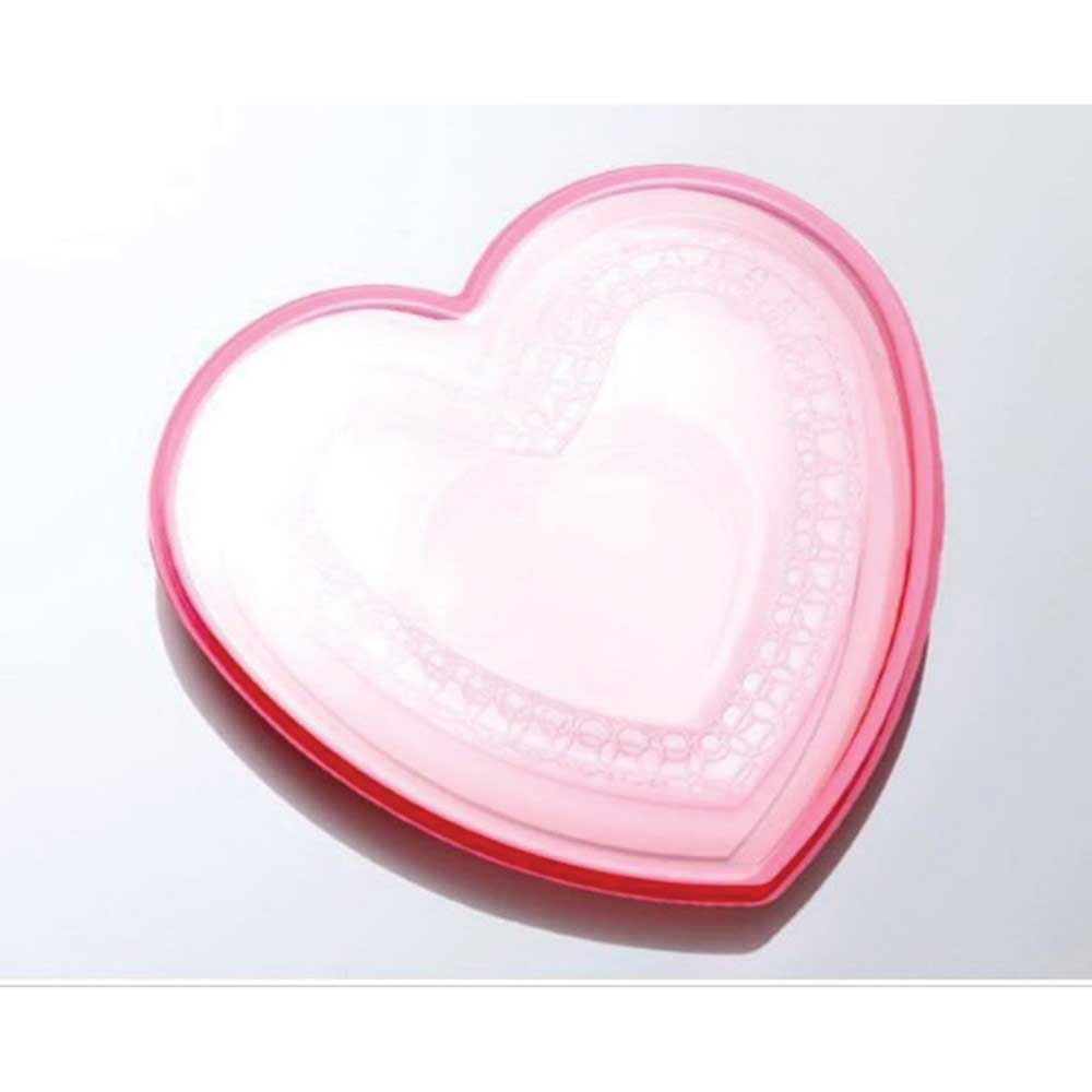 Bardes Plastics Pink PET Heart Container with Heart Shaped Dip Cup, 74 Ounce Capacity -- 50 per case