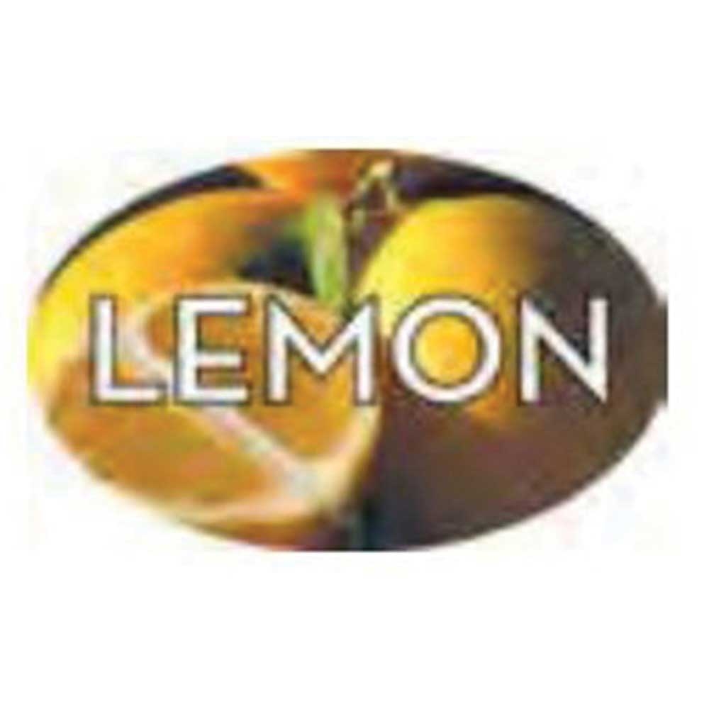 Bollin Small Oval Lemon Flavor Label, 1.25 x 2 inch - 500 per roll