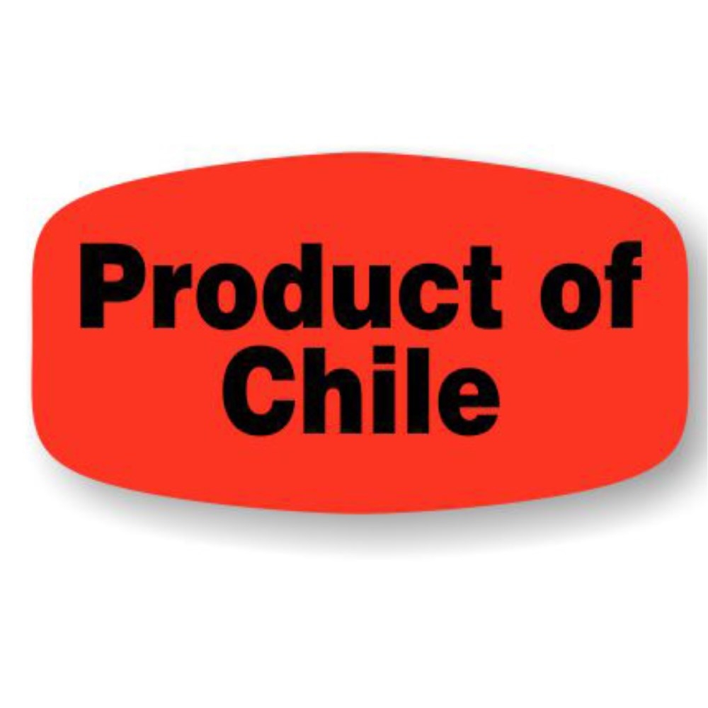 Bollin Product of Chile Country of Origin Label, 0.625 x 1.25 inch -- 1000 per roll