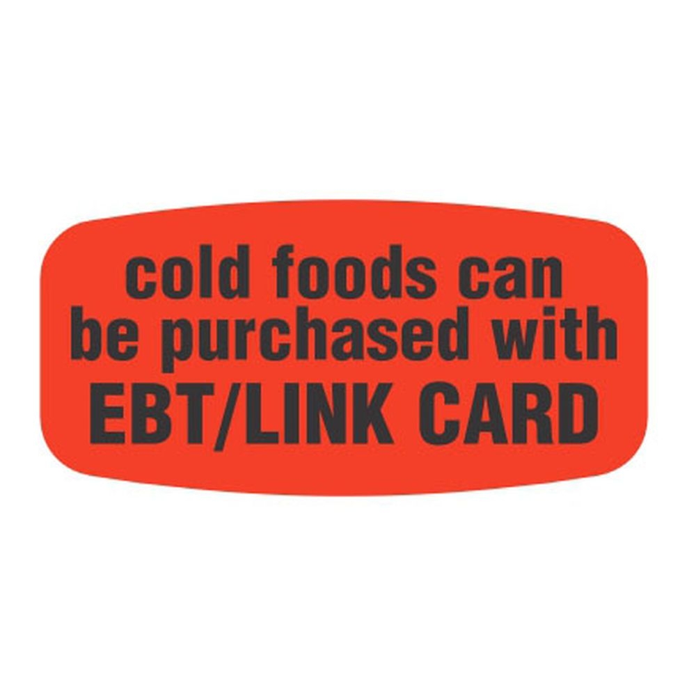 Bollin Short Oval Cold Foods can be purchased with EBT/LINK Card Label, 0.625 x 1.25 inch -- 1000 per roll