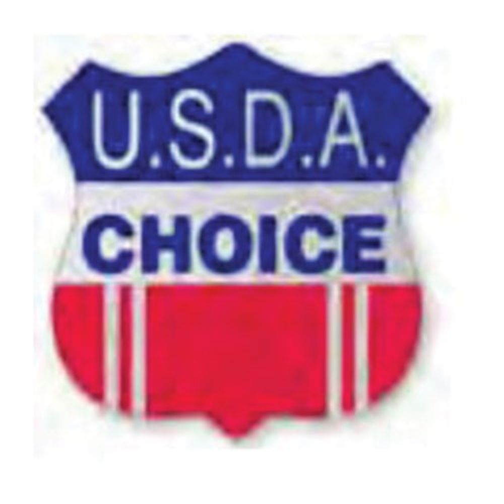 Bollin Red/Blue/Silver Shield USDA Choice Label, 1.3 x 1.3 inch -- 1000 per roll