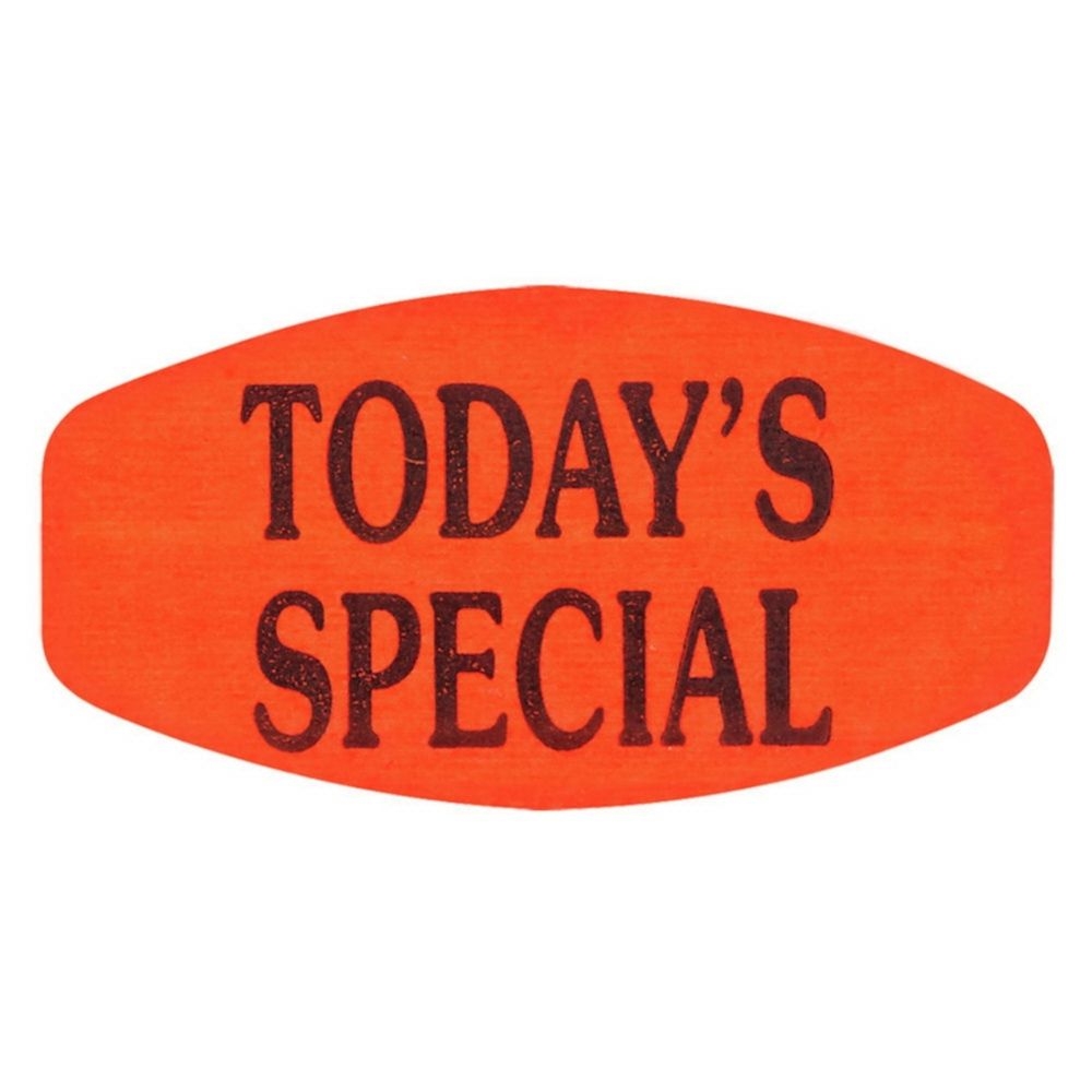 Bollin Short Oval Todays Special Label, 0.625 x 1.25 inch -- 1000 per roll